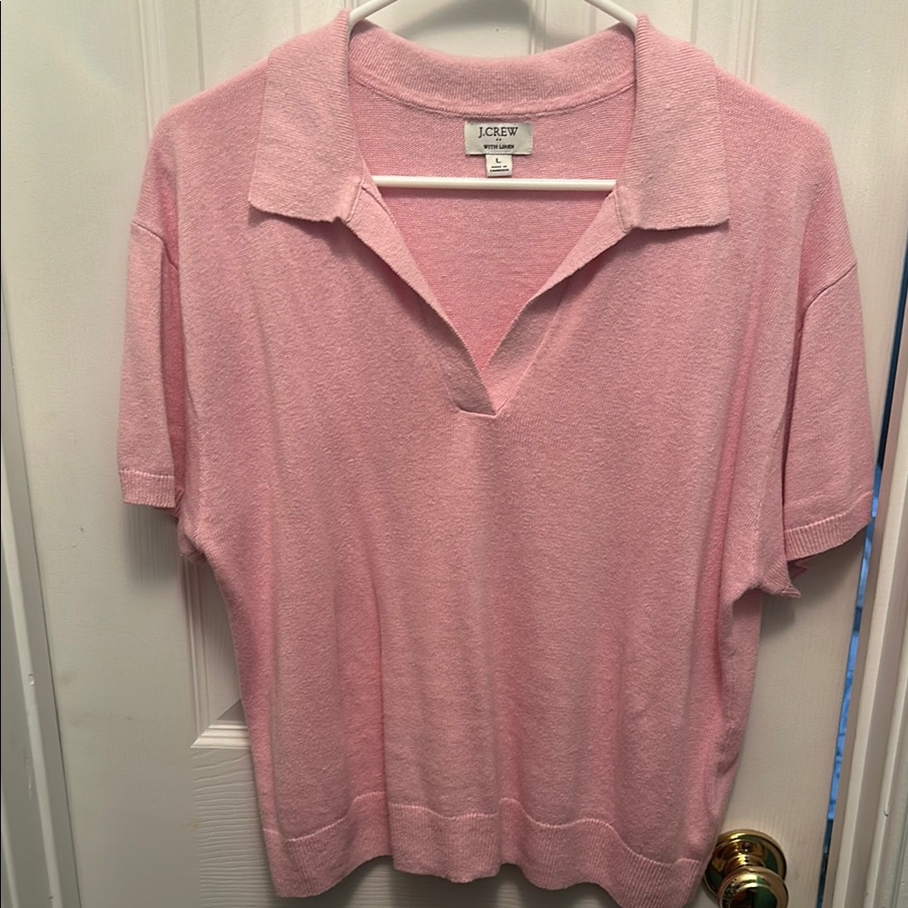 J. Crew Pink Short Sleeve Sweater